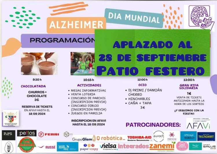 VEN, TE ESPERAMOS EN LA FIESTA DIA MUNDIAL DE ALZHEIMER
