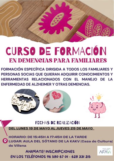 CURSO DE FORMACION EN DEMENCIAS PARA FAMILIARES