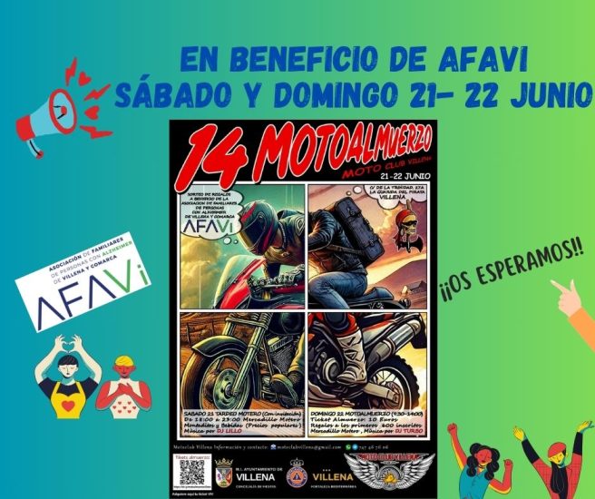 EVENTO MOTO CLUB VILLENA EN BENEFICIO DE AFAVI 21-22 DE JUNIO