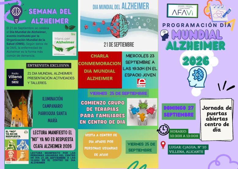 PROGRAMACION ACTIVIDADES DIA MUNDIAL ALZHEIMER 2026