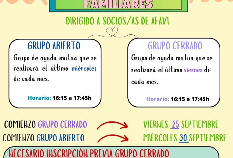 APERTURA DE INSCRIPCIONES TERAPIAS PARA FAMILIARES DE PERSONAS CON ALZHEIMER